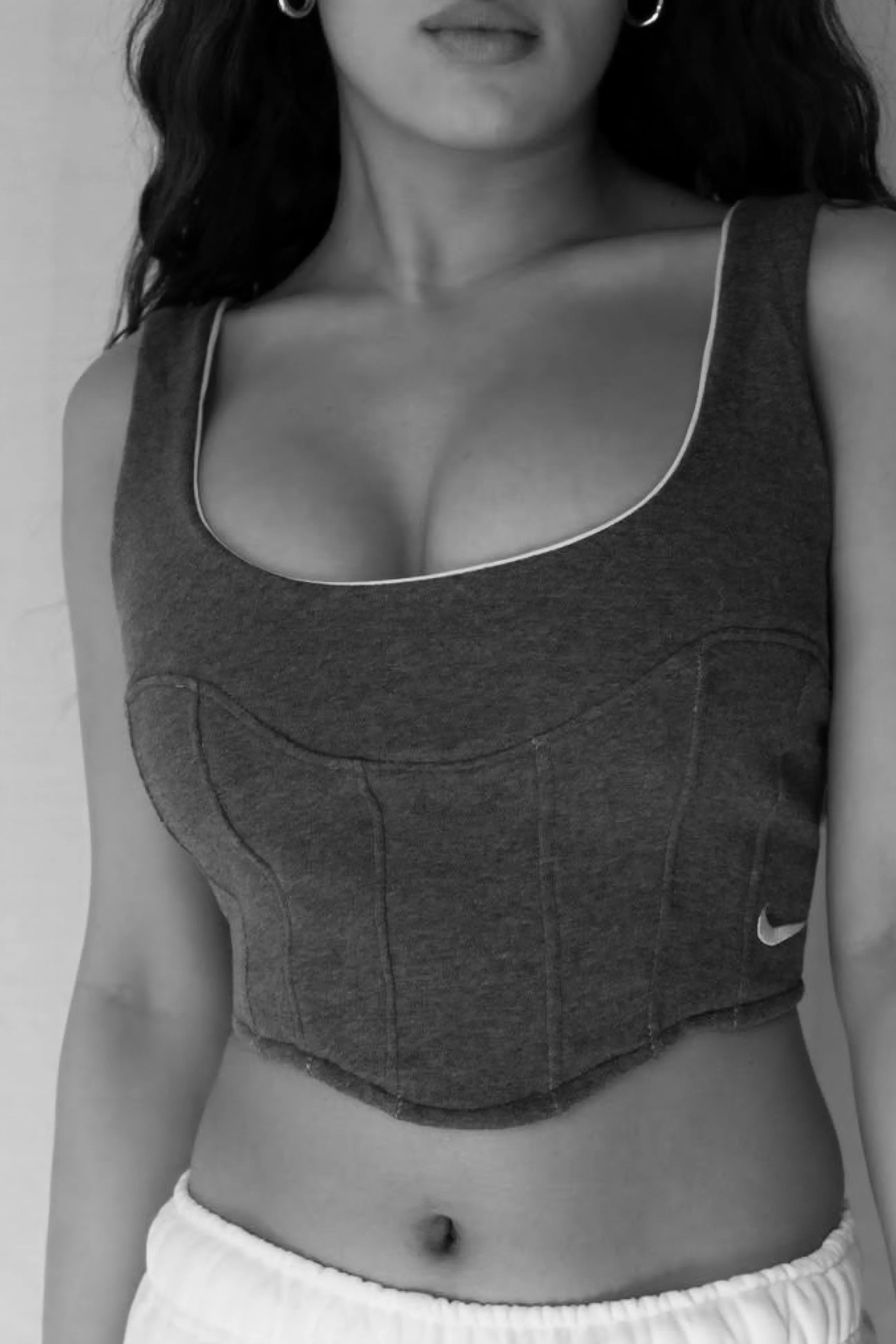 Rework Nike Sweatshirt Bustier - XS