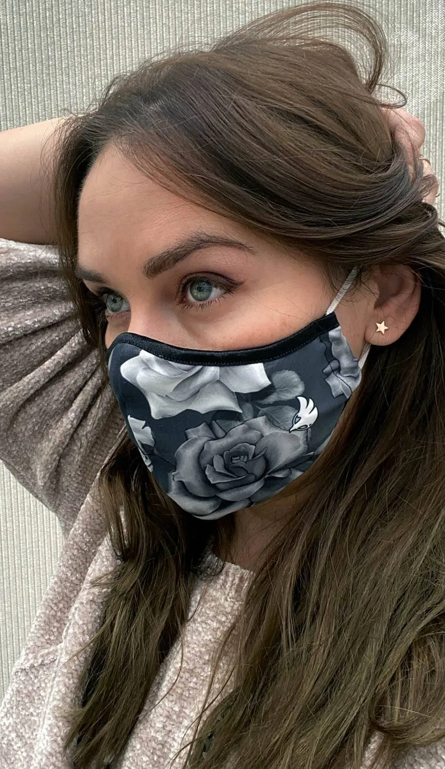 Roses Face Mask - the Black and White Edit