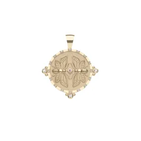 Sisters Forever JW Small Embellished Pendant Coin in 14k