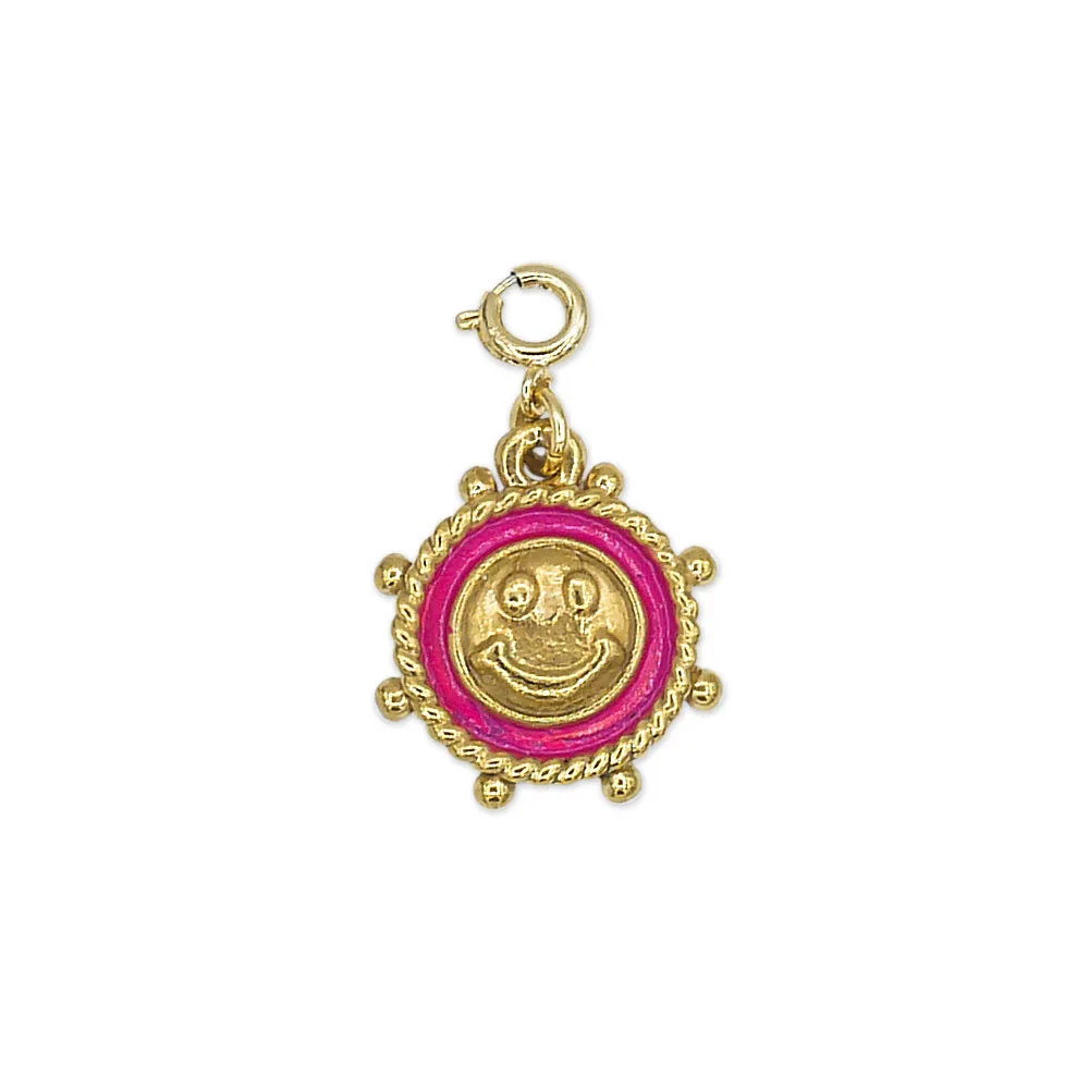 Smiley Face Pink Charm