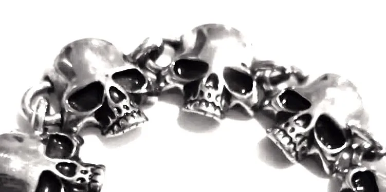 Straight Face Skull  Bracelet