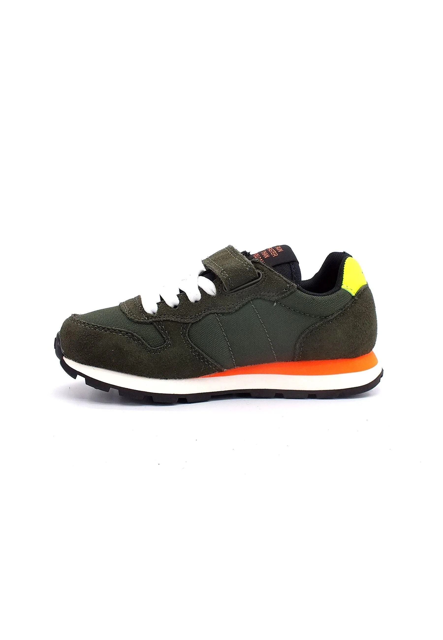 SUN68 Boy's Tom Fluo Sneaker Bimbo Verde Militare Scuro Z42302K