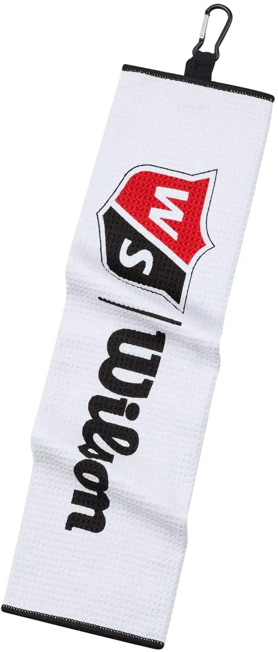 Wilson Staff Tri-Fold Waffle Golf Towel - White - 16 x 21